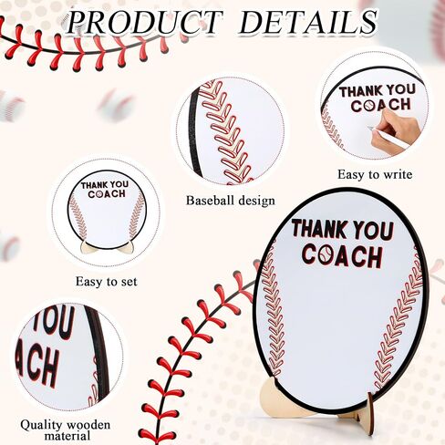 Tenceur Thanks You Coach Gift إطار توقيع مدرب كرة السلة وكرة القدم مع حامل وقلم توقيع هدية لاعب فريق شخصي للنساء والرجال المدربين وأعياد الميلاد وحفلات التقاعد هدية عيد الميلاد (البيسبول) in Saudi Arabia