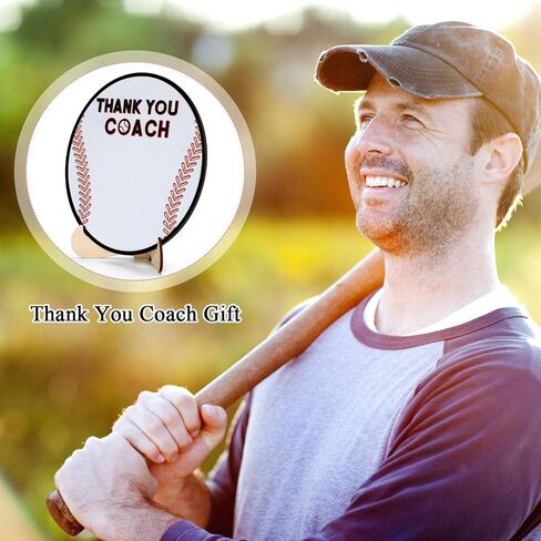 Tenceur Thanks You Coach Gift إطار توقيع مدرب كرة السلة وكرة القدم مع حامل وقلم توقيع هدية لاعب فريق شخصي للنساء والرجال المدربين وأعياد الميلاد وحفلات التقاعد هدية عيد الميلاد (البيسبول) in Saudi Arabia