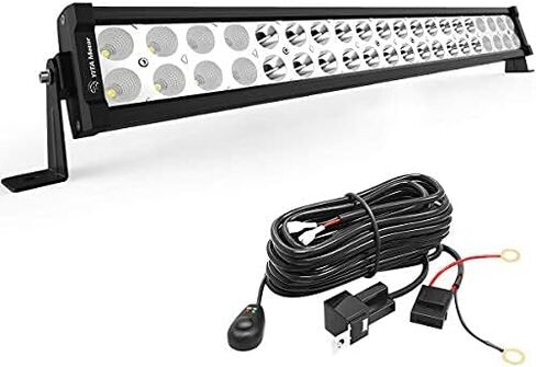 YITAMOTOR 21 بوصة شريط إضاءة للطرق الوعرة بقعة الفيضانات LED بار مقاوم للماء صف مزدوج LED ضوء العمل مع تسخير الأسلاك متوافق للشاحنة، 4X4، ATV، قارب، جيب، شريط إضاءة LED 120 وات أبيض in Kuwait