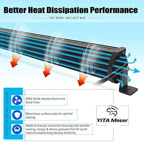 YITAMOTOR 21 بوصة شريط إضاءة للطرق الوعرة بقعة الفيضانات LED بار مقاوم للماء صف مزدوج LED ضوء العمل مع تسخير الأسلاك متوافق للشاحنة، 4X4، ATV، قارب، جيب، شريط إضاءة LED 120 وات أبيض in Kuwait