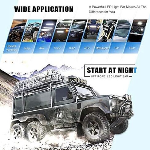 YITAMOTOR 21 بوصة شريط إضاءة للطرق الوعرة بقعة الفيضانات LED بار مقاوم للماء صف مزدوج LED ضوء العمل مع تسخير الأسلاك متوافق للشاحنة، 4X4، ATV، قارب، جيب، شريط إضاءة LED 120 وات أبيض in Kuwait