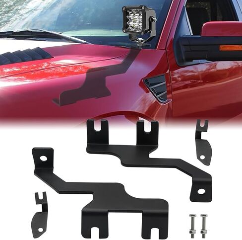 JERBOR غطاء محرك السيارة العلوي عمود LED ضوء العمل قرنة جبل بين قوسين عدة، خندق ضوء بين قوسين عدة مناسبة لفورد F-150 2004-2014 وSVT رابتور 2010-2014 in Kuwait