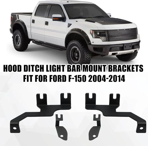 JERBOR غطاء محرك السيارة العلوي عمود LED ضوء العمل قرنة جبل بين قوسين عدة، خندق ضوء بين قوسين عدة مناسبة لفورد F-150 2004-2014 وSVT رابتور 2010-2014 in Kuwait