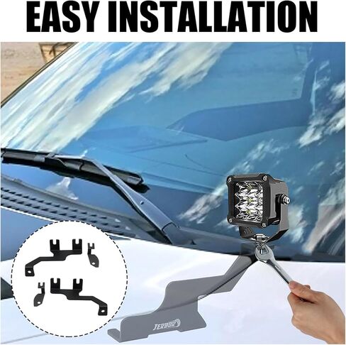 JERBOR غطاء محرك السيارة العلوي عمود LED ضوء العمل قرنة جبل بين قوسين عدة، خندق ضوء بين قوسين عدة مناسبة لفورد F-150 2004-2014 وSVT رابتور 2010-2014 in Kuwait