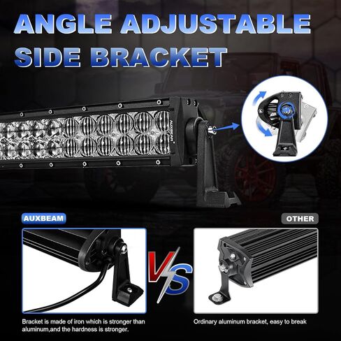 32 Inch LED Light Bar Curved, Auxbeam 180W Spot Flood Combo Beam Offroad Driving Lights with 5D Reflectors, 18000LM Off Road Fog Light with 12V DT Wiring Harness Kit for Jeep Pickup Trucks SUV ATV UTV in Saudi Arabia