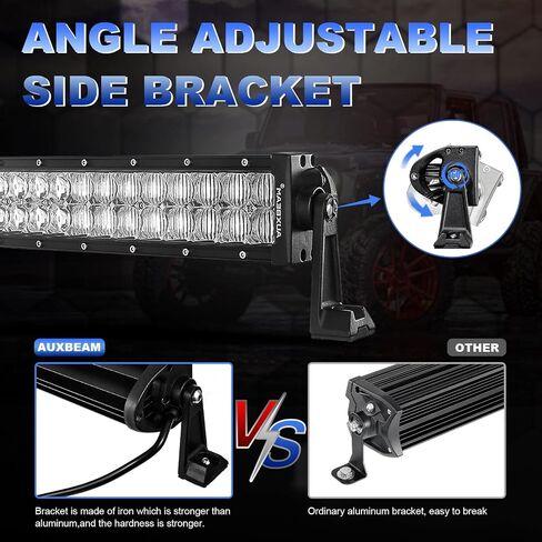 32 Inch LED Light Bar Curved, Auxbeam 180W Spot Flood Combo Beam Offroad Driving Lights with 5D Reflectors, 18000LM Off Road Fog Light with 12V DT Wiring Harness Kit for Jeep Pickup Trucks SUV ATV UTV in Saudi Arabia
