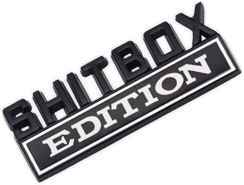 شعار Shit Box Edition، ملصق حرف ثلاثي الأبعاد، شارة شعارات خارجية للسيارة ملصق ثلاثي الأبعاد، ملصق ثلاثي الأبعاد لشاحنة السيارة بديل لجميع نوافذ ممتص الصدمات للسيارات (فضي وأسود) in Kuwait