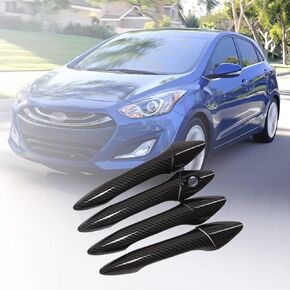 Carbon Fiber Print Doors Handle Cover 8pcs for Hyundai Elantra 2012-2016 Left Hand Drive Car, Decoration and Protection for Handle of Car