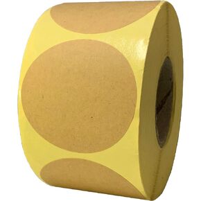1000 Pieces, 1 inch - Brown Kraft Round Circle Pricing Stickers Labels, Garage Sale Price Tags