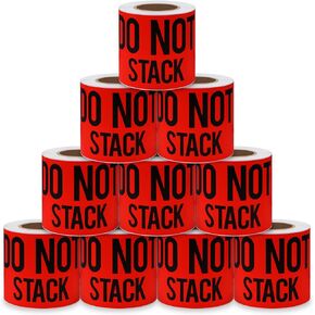 3×5 Inch Do Not Stack Stickers Shipping Warning Packing Labels - 100 Stickers Per Roll