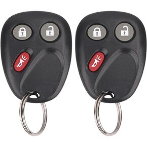 Keyless Entry Remote Key Fob Compatible with Chevy Tahoe Suburban Silverado Avalanche, GMC Sierra Yukon, Cadillac Escalade, Hummer H2 2003 2004 2005 2006, Replacement for LHJ011 (Pack of 2)