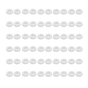 uxcell® 60pcs Double Side Rubber Grommet Eyelet Ring Wire Gasket White 8mm Inner Dia