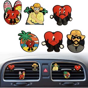 مقاطع تنفيس الهواء الأرنب السيئ، 6 قطع لطيف الأرنب الهيب هوب معطرات الهواء تنفيس كليب مضحك سيارة تكييف الهواء منفذ كليب سيارة الديكور ديكور السيارة الداخلي اكسسوارات السيارات للنساء الرجال in Kuwait