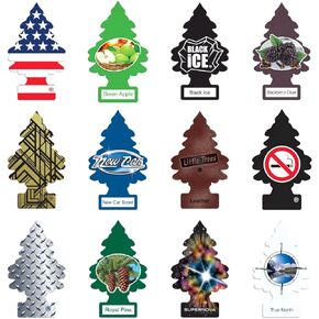Little Trees Super Variety Scent Pack of 12 Fresheners - 12 Different Masculine Super Variety Scents of Air Fresheners – Car, Trucks, RV, Home Air Freshener AHSR Products Bundle