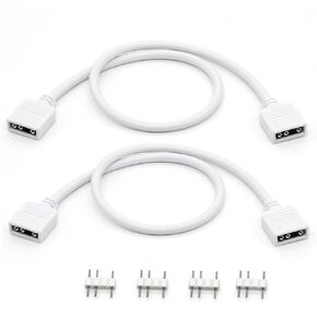 2-Pack 1-to-1 ARGB Extension Cable, White 5V 3-Pin Female to Female ARGB Addressable RGB Adapter Cable, ARGB LED Sync Cable for Extend PC Computer ARGB Fans Or ARGB LED Lights, 11.8 Inches