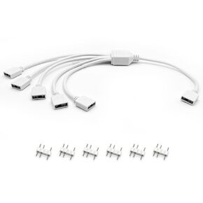 2-Pack 1-to-1 ARGB Extension Cable, White 5V 3-Pin Female to Female ARGB Addressable RGB Adapter Cable, ARGB LED Sync Cable for Extend PC Computer ARGB Fans Or ARGB LED Lights, 11.8 Inches