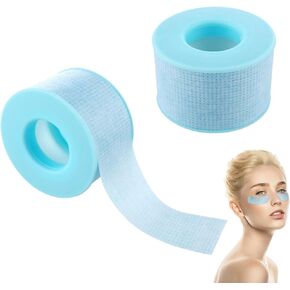 2 Rolls Silicone Sensitive Skin Tape Waterproof Medical Reusable Adhesive Blue Silicone Tape for Wound Care Eyelash Tape(0.98Inch X 3.9 Yards)