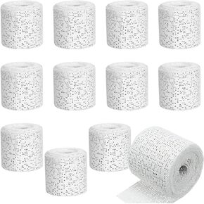 Plaster Cloth Rolls for Crafts Plaster Gauze Bandages White Gauze Strips Wrap Bandage for Art Project Belly Casts Mask 2" x 106" (12 Pack)
