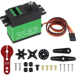 20KG RC Servo Waterproof High Torque Metal Gear Servo Motors Steering Servo Control Angle 180° for RC DIY Car Robot Digital Servo with 20T Servo Metal Servo Arm