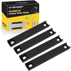 4 Pack License Plate Magnet, Premium Rubber Coated Magnetic License Plate Holder, Black Dealership Demo Tag Test Drives Temp Holder for Car Dealer Magnet License Plate, No Scratch for Car
