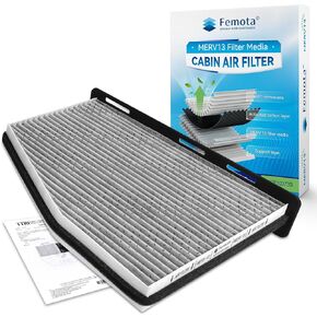 MERV 13 Cabin Air Filter with Activated Carbon, CF10373 for Audi A3/A3 Quattro/Q3/Q3 Quattro/TT/TT Quattro, VW Beetle/CC/Eos/Tiguan/Golf/Jetta/Passat/R32/GTI/Rabbit.