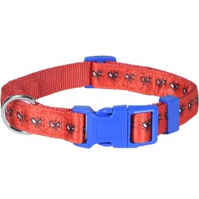 Marvel Comics Spiderman Dog Collar, Large Red and Blue| Officially Licensed Marvel Legends Spiderman Dog Collar | Large Dog Collar for Large Dogs with D-Ring, Cute Dog Apparel & Accessories