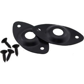 2PCS 50x26mm/1.96x1.02inch Electric Guitar and Bass DIY Accessory Black Metal Cat Eye Jack Connection Fixing Iron Suitable for Electric Guitar and Bass