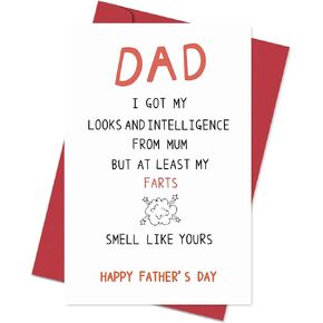 Heollaok Funny Father's Day Card from Daughter Son, Father's Day Gift, Humor Father's Day Card for Dad, Please Accept This Father's Day Card As A Token Of My Poverty