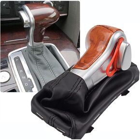 Hacreyatu Automatic Shift Knob Gaiter Boot for Audi A4 B8 2009-up at，Audi A5 2008-2015 at，Audi Q5 2010-up at (Model 3)