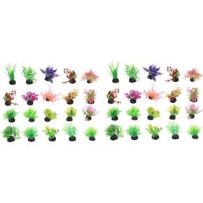 POPETPOP 40 Pcs Fish Tank Landscaping Water Plants Artificial Seaweed Small Fake Aquarium Plant Water Grass Model Miniature Aquarium Grass Botanical Decor Plastic Betta Fish Sushi Plate
