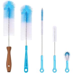 Windshield Cleaning Tool Windshield Cleaning Wand Auto Window Cleaner,5 Pieces Reusable Cloth Pads for Car Interior, Dirty Car Washing Brushes (Blue)