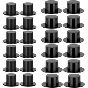 Mini Black Top Hats for DIY Crafts, 24 pcs