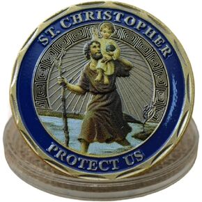 Saint Christopher Medals Car Accessories St Christopher Medal Visor Clip Drivers Men Travel Gifts
