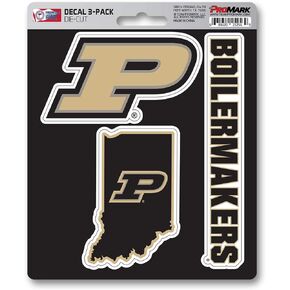 FANMATS NCAA Purdue University 3 Piece Decal Set, Gold