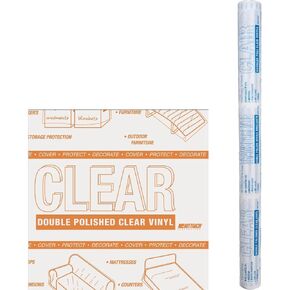 Magic Cover Super 20-Gauge Clear Vinyl Covering, Non-Adhesive, and Versatile Vinyl Roll, Shelf Liner with 0.020-inch Thickness, 54" x 15 Yards