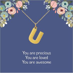 Initial Necklaces for Women - Letter Pendant Necklace, Alphabets from A-Z Stainless Steel Link Chain Necklace, Mens Womens 18k Real Gold Jewelry, Gifts for Women