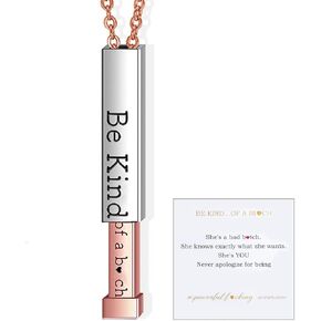 YANCHUN Be Kind of a b Necklace Hidden Message Necklace for Friends Be Kind of a b Necklace Be Kind Necklace for Women Girls Friendship Necklace for BFF