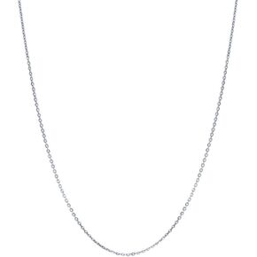 BERRICLE Italian Sterling Silver Rolo Fashion Chain Necklace for Women, Rhodium Plated 1mm