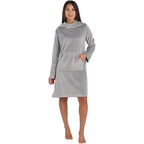 Softies Ultra Soft Snuggle Lounger with Cowl Neck and Kangaroo Pocket, Lightweight & Stretchy Velour Fabric