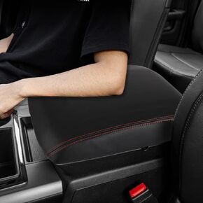 LEXLEY Center Console Pad Armrest Box Cover Waterproof Anti-Scratch Leather Protector Covers For Dodge 2009-2018 RAM 1500 2500 3500 4500 5500,2019-2023 RAM 1500 Classic-Black Stitches