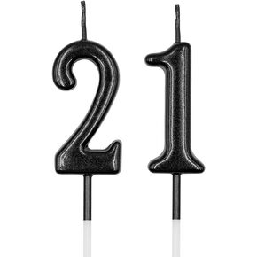 21st & 12th Birthday Candles, Rose Gold Number 21 12 Candle for Cake, Happy Birthday Cake Topper Decoration for Birthday Anniversary Celebration Party Supplies