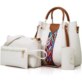 4pcs Hobo Tote and Purse Satchel for Women Top-handle Handbag PU Shoulder Bag Clutch Card Holder