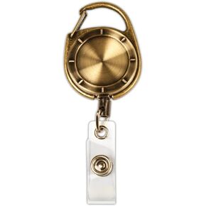 COSCO MyID Carabiner Reel for ID Badge Holders, for Key Cards, Door Entry Cards and ID Cards, Brass Style (075010)