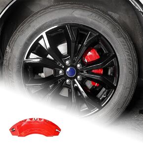 Caliper Covers for Ford Explorer 2023 Aluminum Front/Rear Covers Disk Brake Styling Decoration Kit 2pcs Red (Rear Tire Cover)