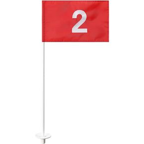 Golf Flags for Yard 6 FT, Golf Flagstick for Putting Green, Golf Hole Flag Pole for Backyard Golf, Golf Pin Flag Stick with Red Flag #3 for Golf Course