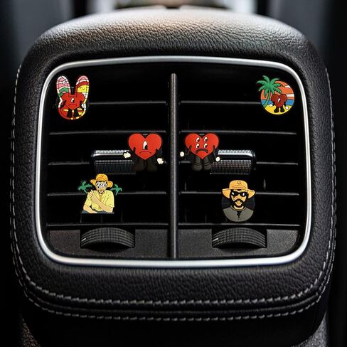 مقاطع تنفيس الهواء الأرنب السيئ، 6 قطع لطيف الأرنب الهيب هوب معطرات الهواء تنفيس كليب مضحك سيارة تكييف الهواء منفذ كليب سيارة الديكور ديكور السيارة الداخلي اكسسوارات السيارات للنساء الرجال in Kuwait