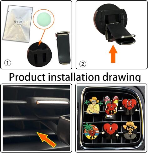 مقاطع تنفيس الهواء الأرنب السيئ، 6 قطع لطيف الأرنب الهيب هوب معطرات الهواء تنفيس كليب مضحك سيارة تكييف الهواء منفذ كليب سيارة الديكور ديكور السيارة الداخلي اكسسوارات السيارات للنساء الرجال in Kuwait