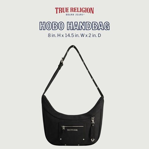 حقيبة كتف نسائية من True Religion، حقيبة يد هوبو من الجلد السويدي الصناعي مع حزام قابل للتعديل in Kuwait