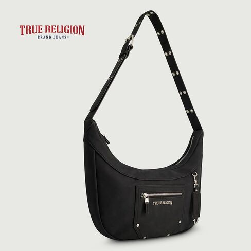 حقيبة كتف نسائية من True Religion، حقيبة يد هوبو من الجلد السويدي الصناعي مع حزام قابل للتعديل in Kuwait