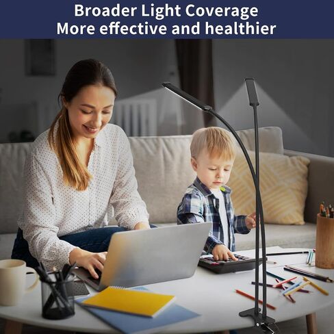 مصباح مكتب iZELL LED للمكتب المنزلي مع مشبك [77 مصباح LED و3 أوضاع ألوان و10 مستويات سطوع] أضواء كتب مرنة على شكل رقبة معقوفة، سهلة التركيب على لوح القراءة الأمامي in Kuwait